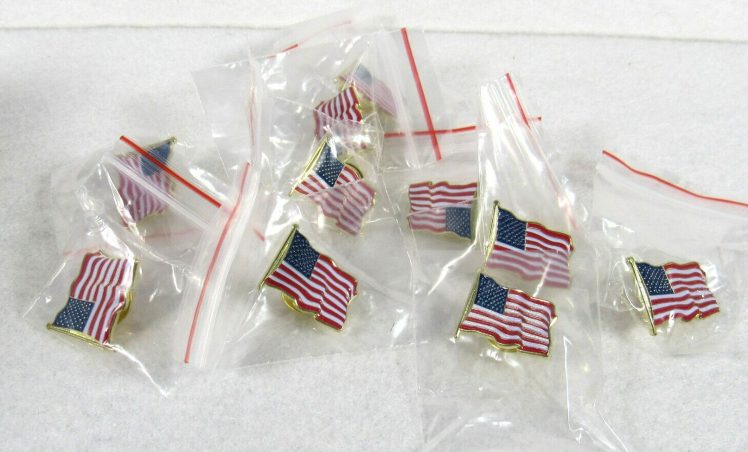 American Flag Lapel Pins Lot of 10 Patriotic USA Pins Clutch Back Hat Pin