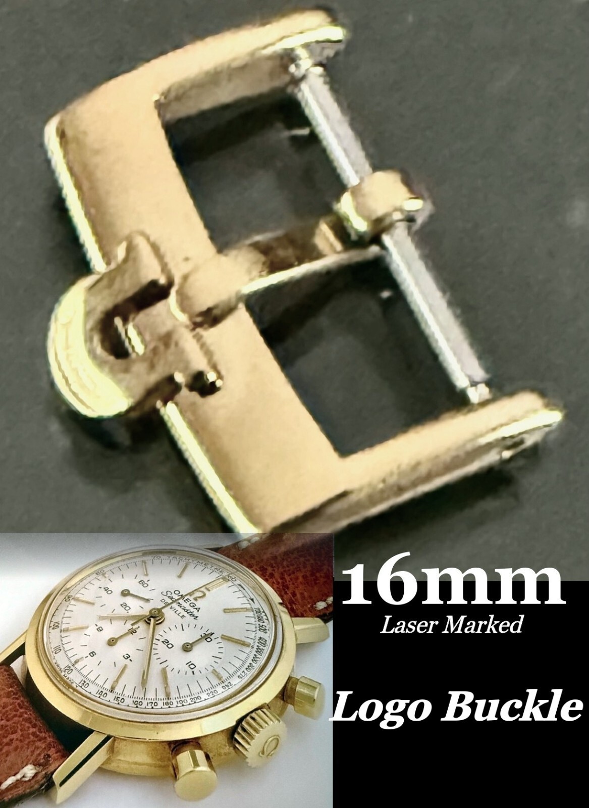 OMEGA 16mm Gold Plate Laser ACIERINOX SWISS High Grade current