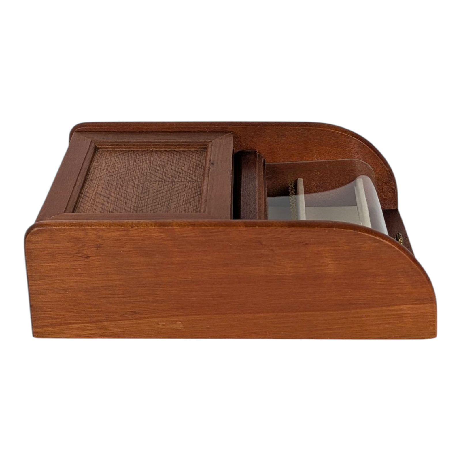 MCM Mid-Century Modern Vanity Table Top Jewelry Box – Wood With Acrylic Top