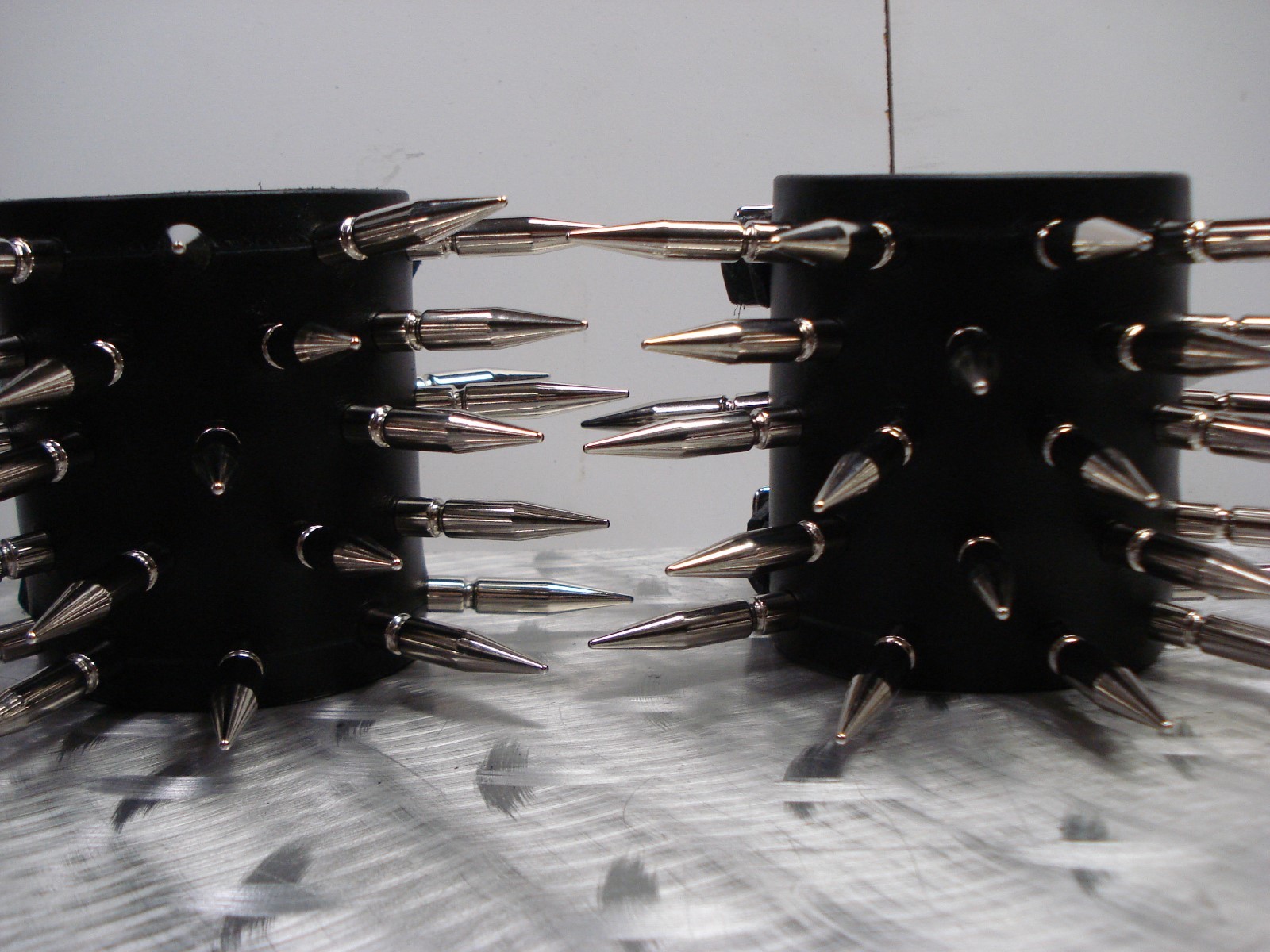 LEATHER SPIKED BRACELET. DEATH GRIND (MDLB0213)….. BURN VICTIM’S