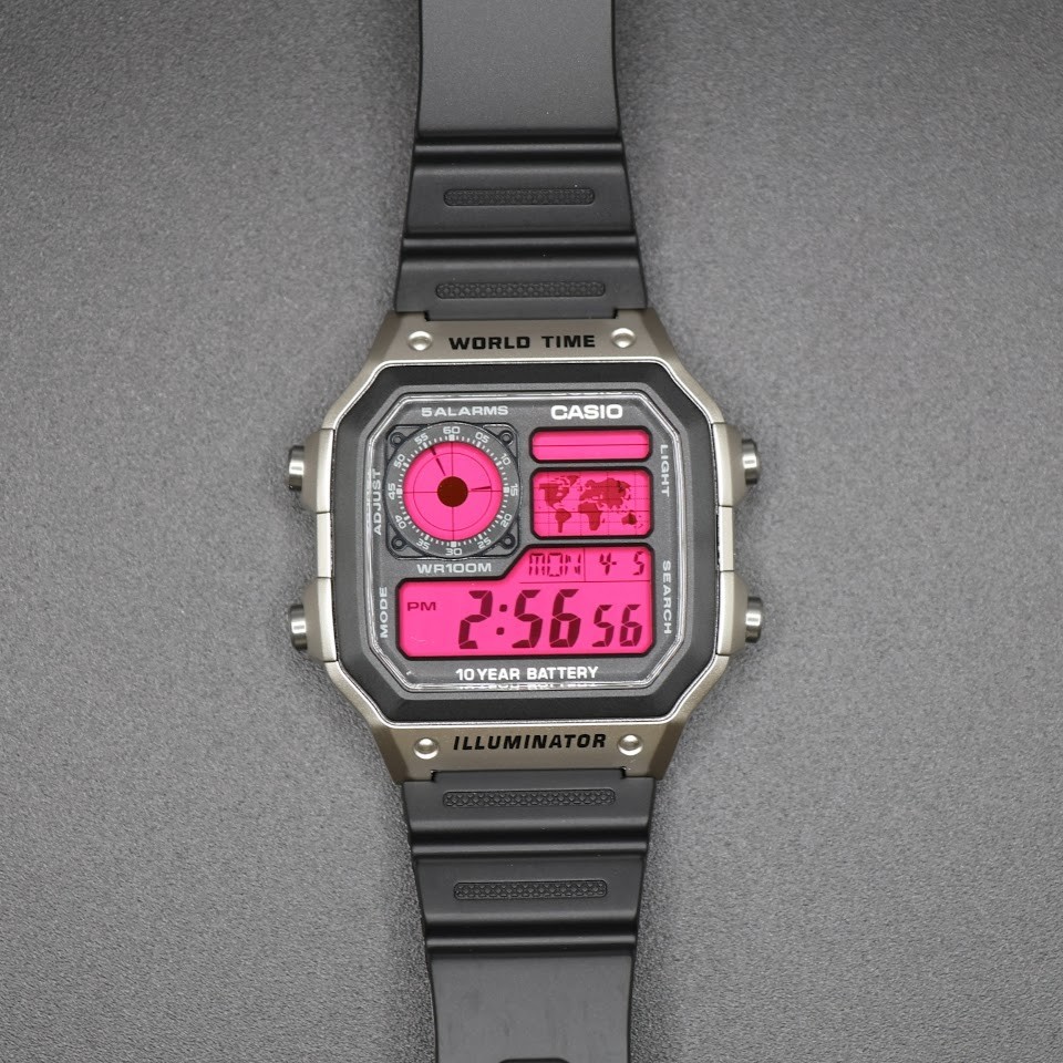 PINK | CASIO AE-1200WHD Royale | World Time Watch | Mod 🩷