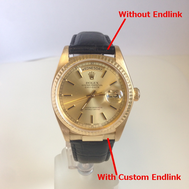 Fits Day Date President – Custom BD Strap End links – SOLID 18k Gold 18238
