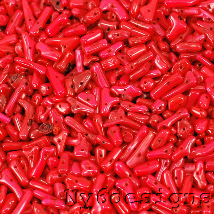 Red Coral Bamboo Small Branch Stick Loose Spacer Beads 1/2 LB Jewelry 6-15mm