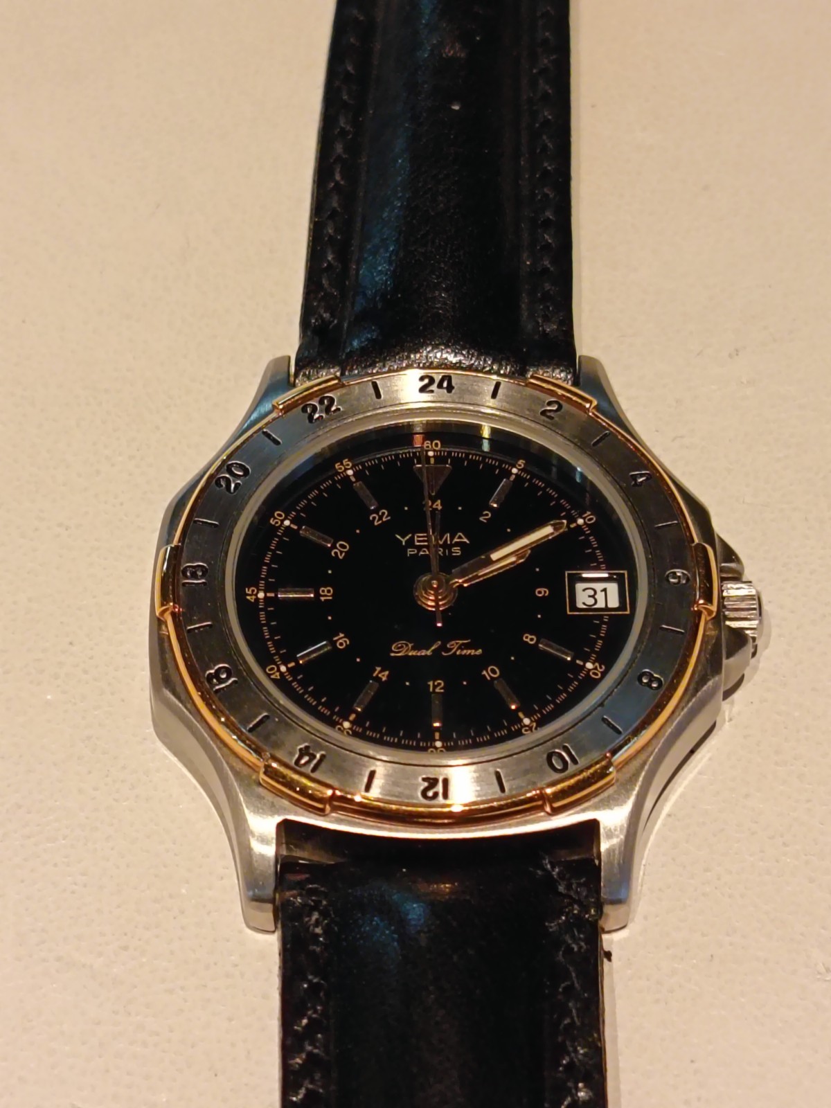 YEMA Dual Time Quartz 90s NOS