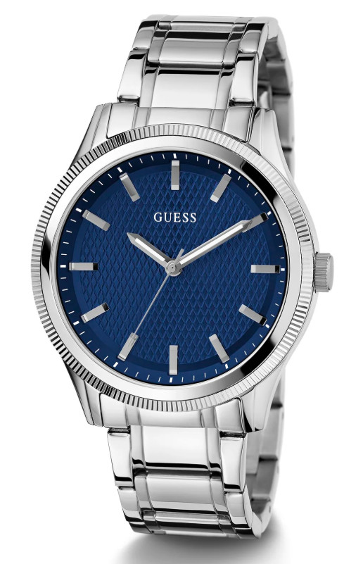 Guess Men’s Quartz Blue Dial Silver Tone Watch GW0626G1
