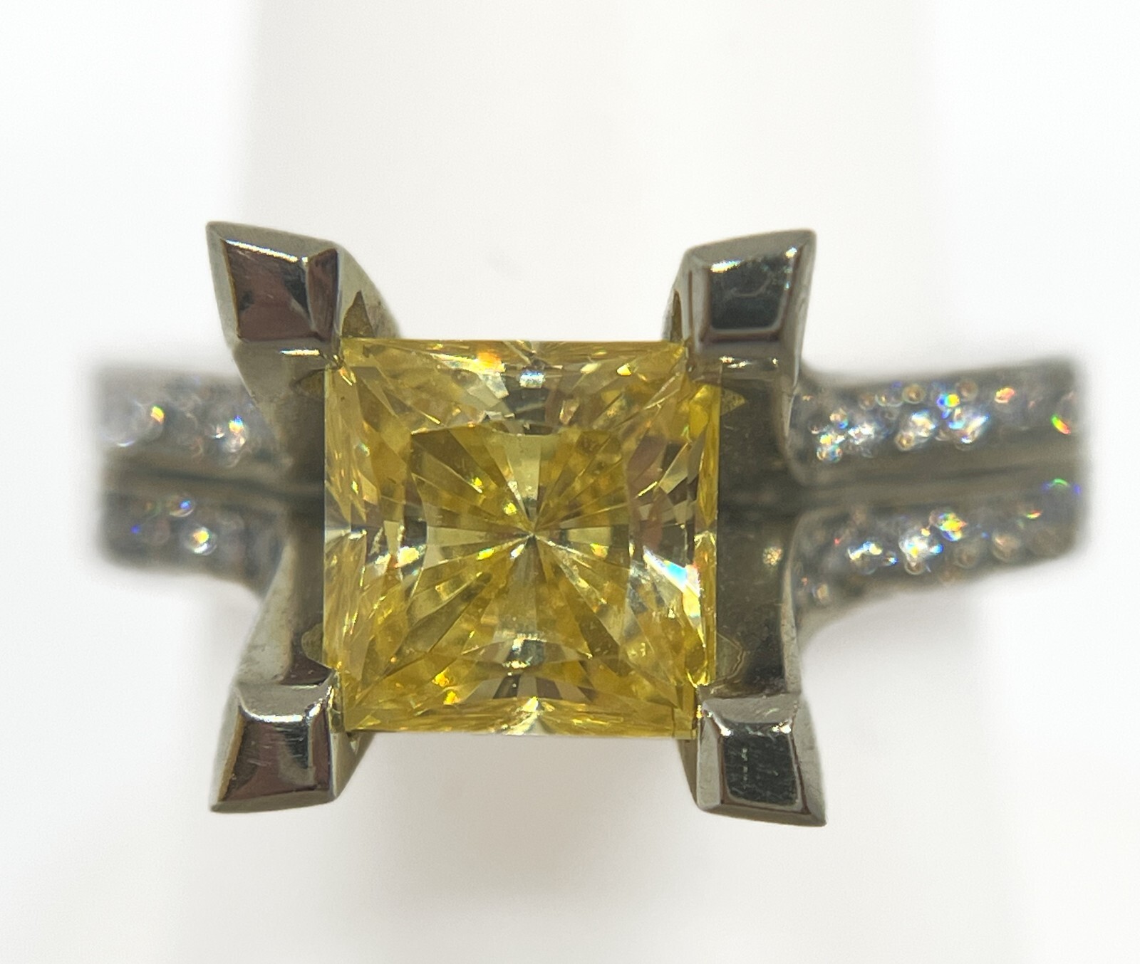 Gelin Abaci 14K Yellow CZ Center Diamond Semi Mount Engagement Ring