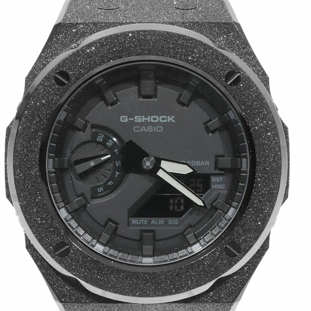 G-Shock GA2100 Frosted Custom Blackout Rubber Band Casioak Black Belt BLACKOUT G