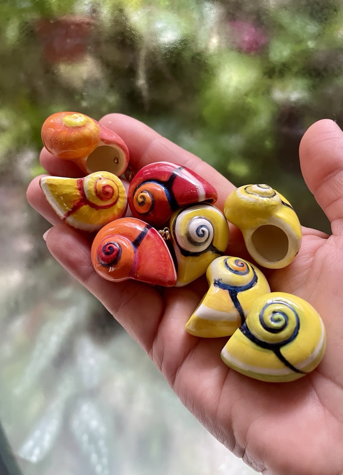 Handmade Ceramic Pendant Jewelry. Unique piece. Reef
