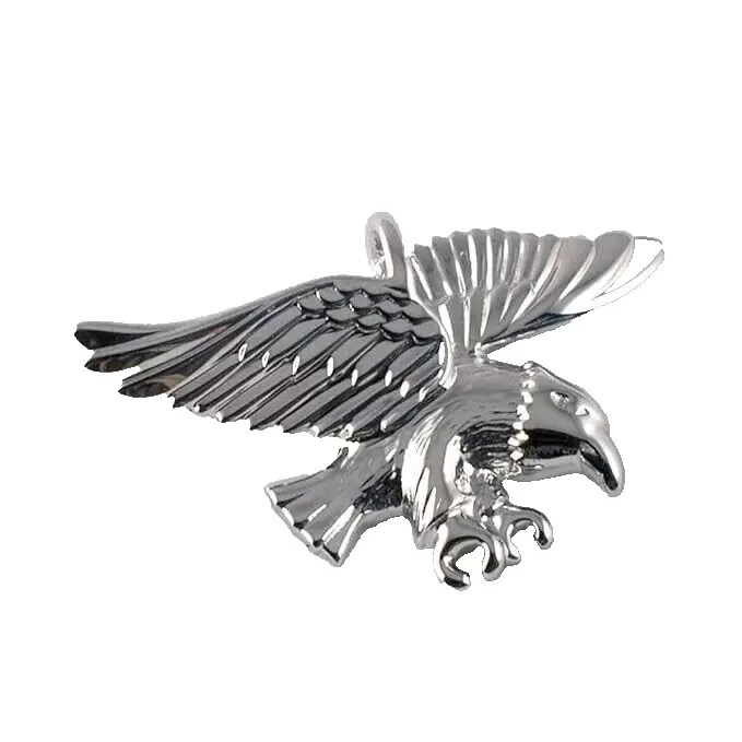 Silver Unisex Pendant Eagle Chain Pendant Lucky Charm Polished Textured