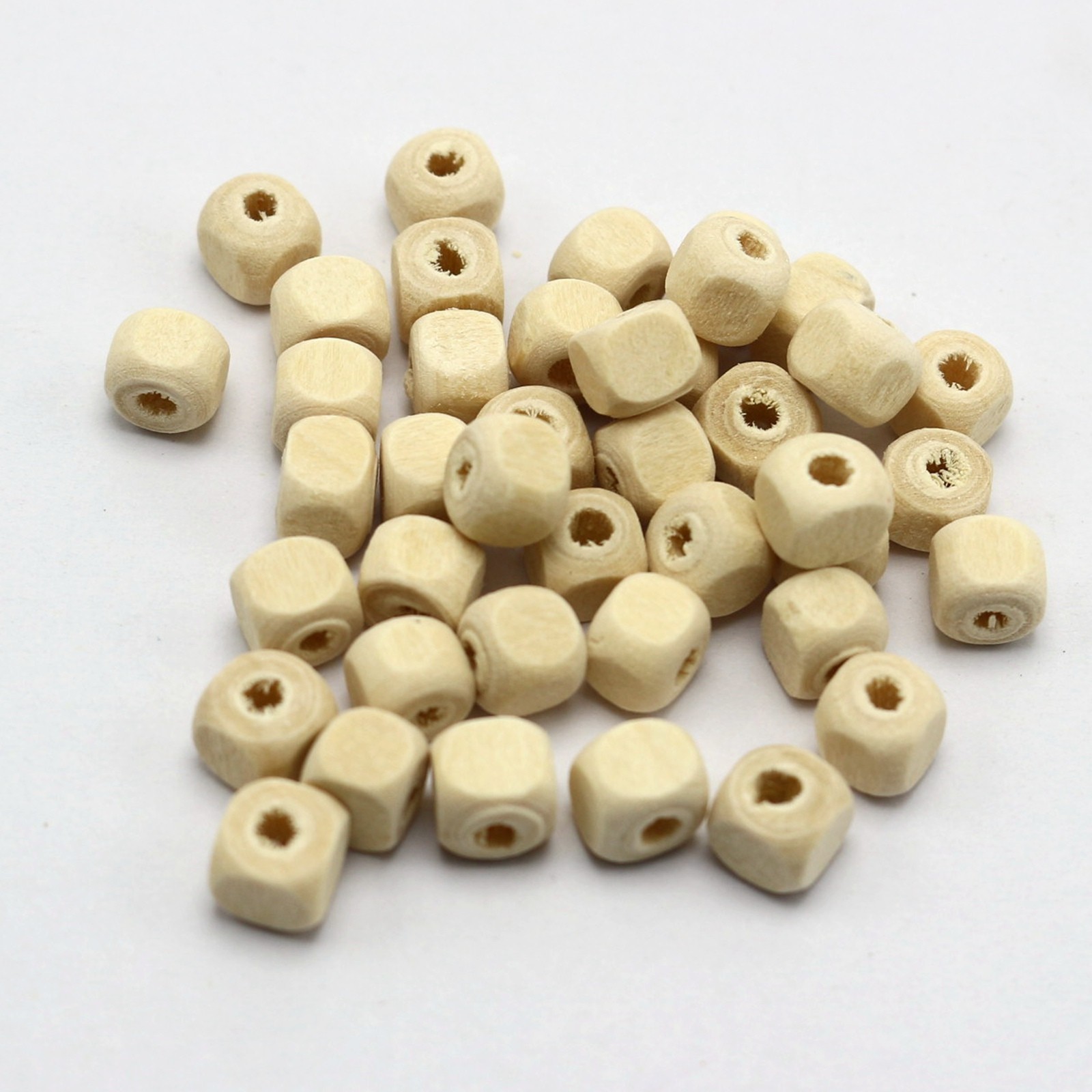 100 Natural Untreated Plain Wood Cube Beads 10X10mm Wooden Spacer beads