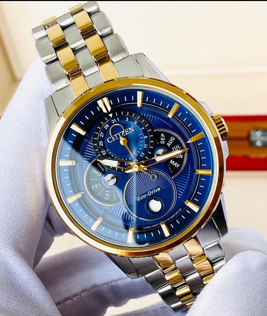 Citizen Eco-Drive Calendrier Dual Tone Moonphase Men’s Watch BU0054-52L