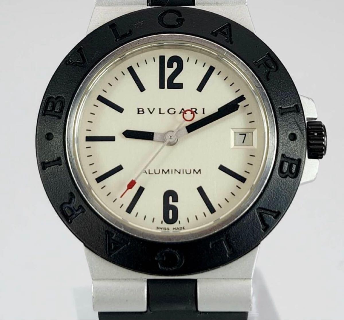 [B1Y] BVLGARI AL38A Automatic Aluminum Watch Diagono Date White [w5x]