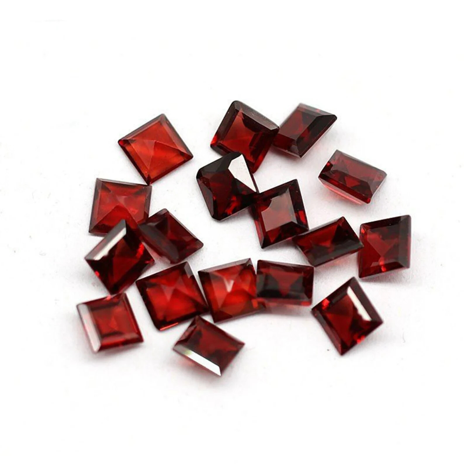 [WHOLESALE] NATURAL GARNET FACETED SUQARE SHAPE LOOSE GEMSTONE