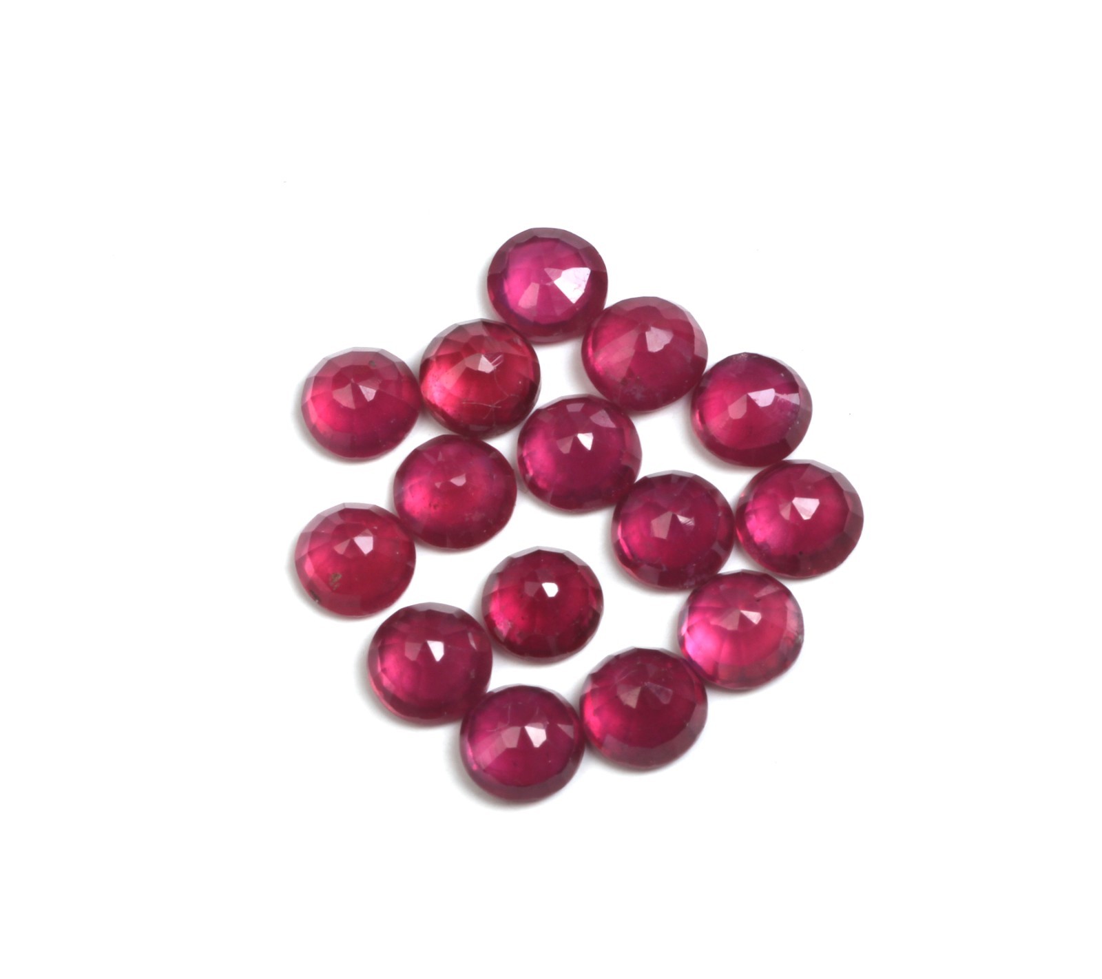 AAA Loose Gemstone Glass Filled Ruby Cut Round Faceted For Making All Jewelry