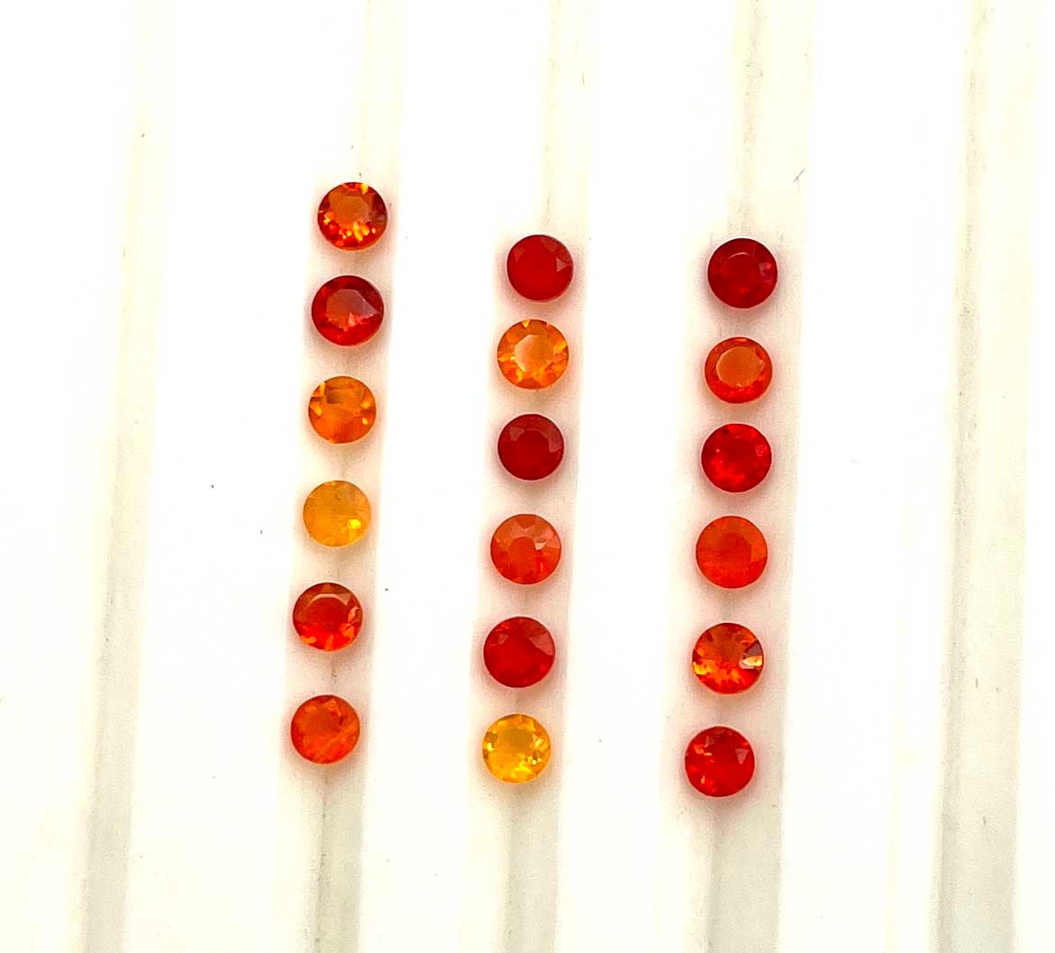 Natural Mexican Fire Opal Round Cut Loose Gemstone Lot 60 Pcs 2.50 MM 3 CT