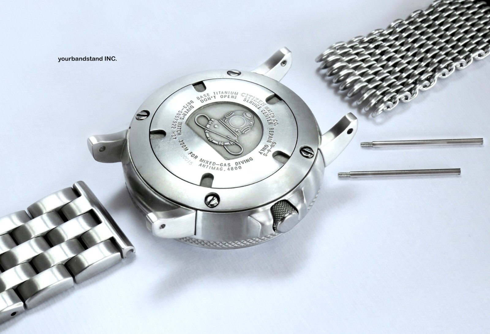 NEW 2 CitiZilla Silver brushed finish adapter Citizen Ecozilla Autozilla BJ8050