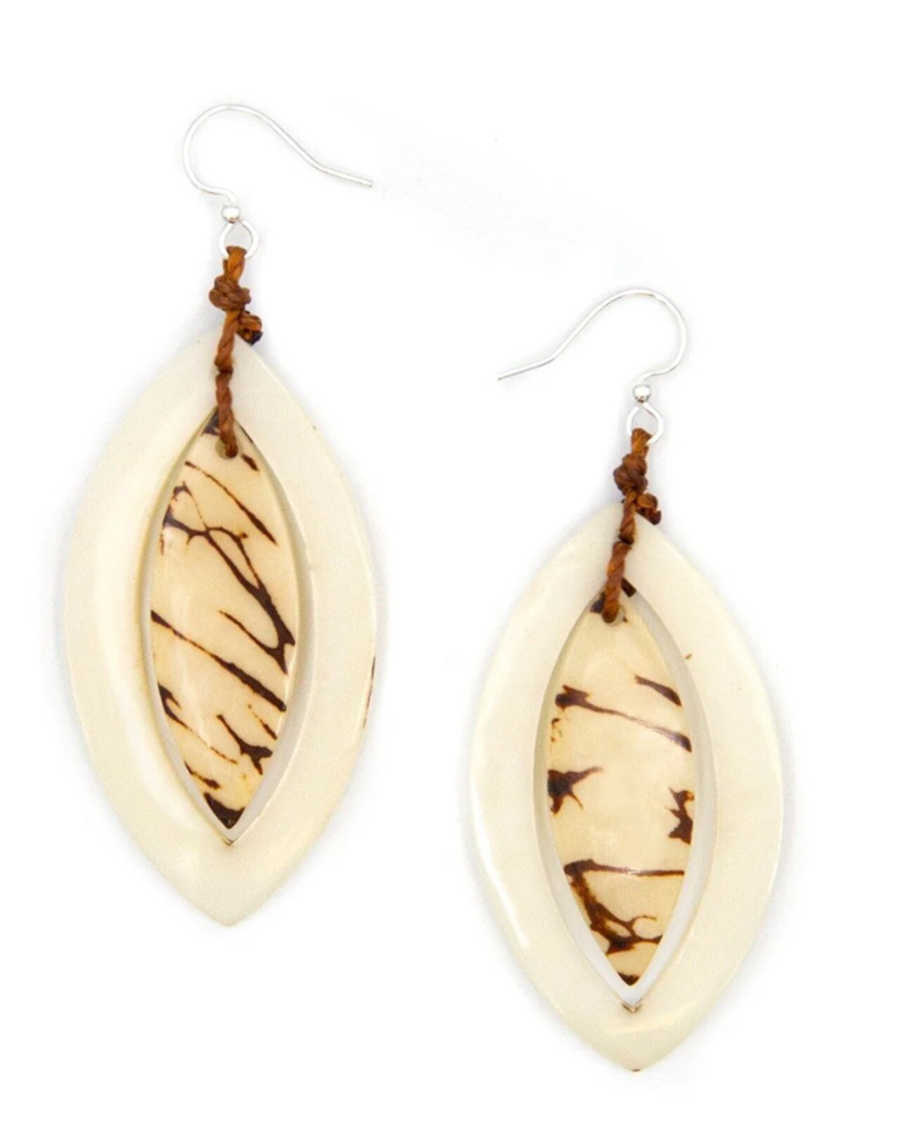 Fair Trade Tagua Nut Organic Earrings Jewelry (Sustainable & Eco-Friendly)