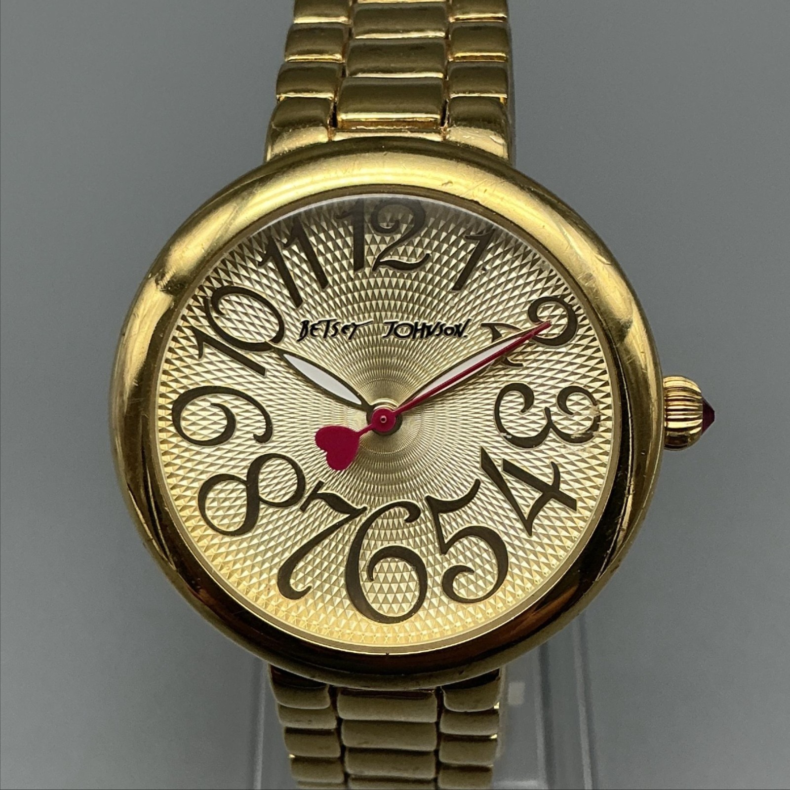 Betsey Johnson B100237-02 Womens Watch 36mm Gold Tone New Battery 6.5″