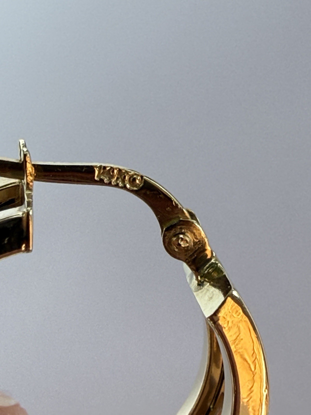 14K Two-Tone Gold Greek Key Hoop Earrings 3g Macy’s Box Tag Excellent