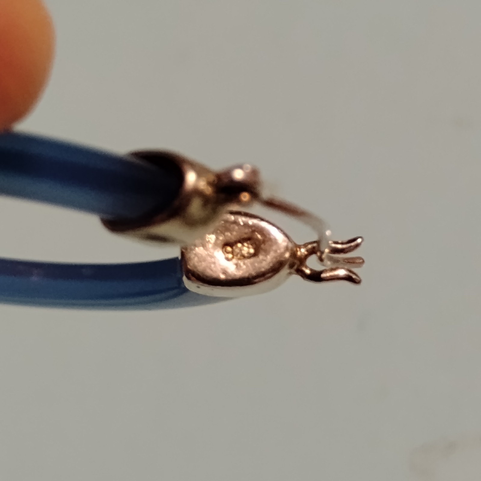 Vintage Blue Stone Hoop Earrings MARKED GSJ 925 Sterling Silver