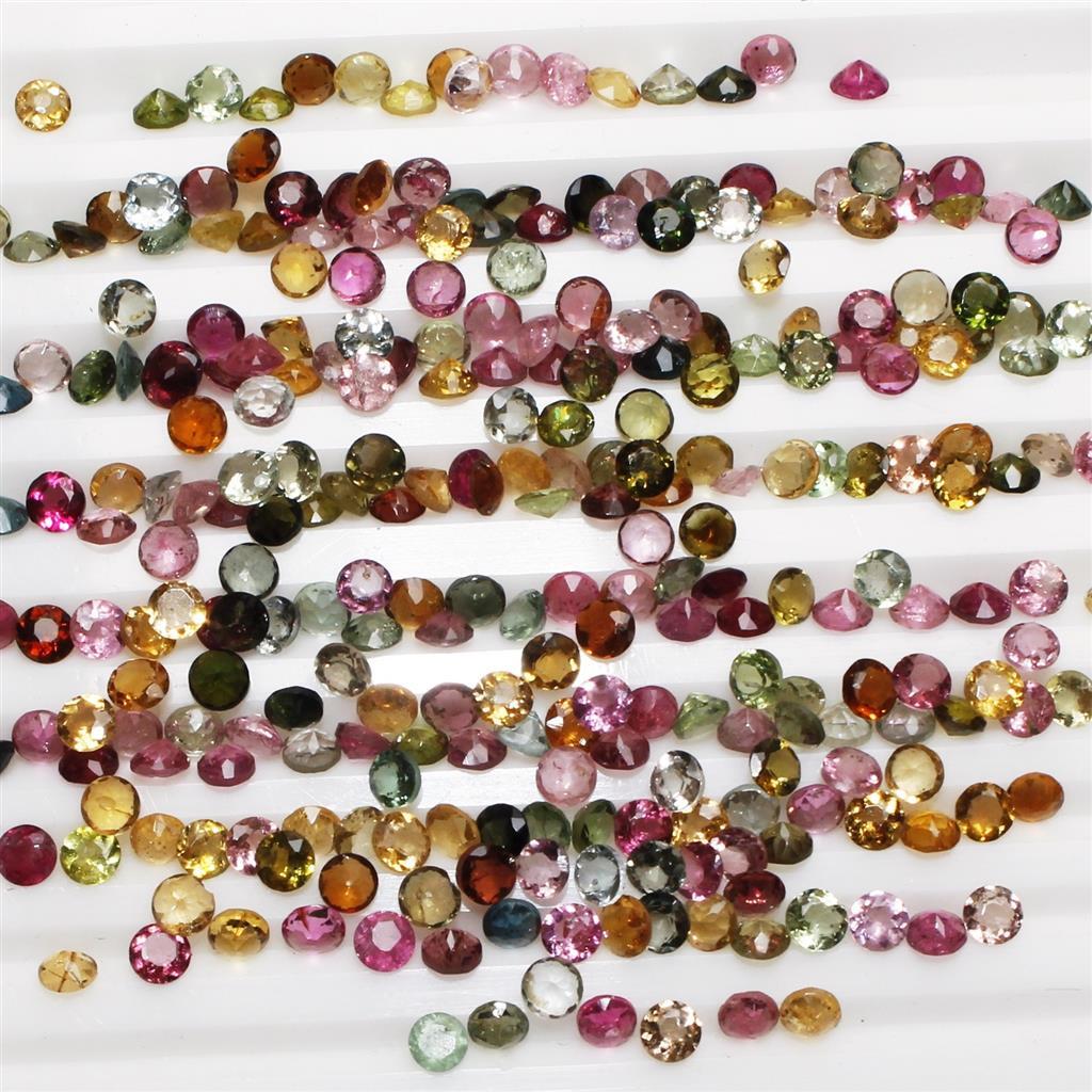 Wholesale Lot 2mm to 3mm Round Facet Multi Tourmaline Loose Calibrated Gemstone