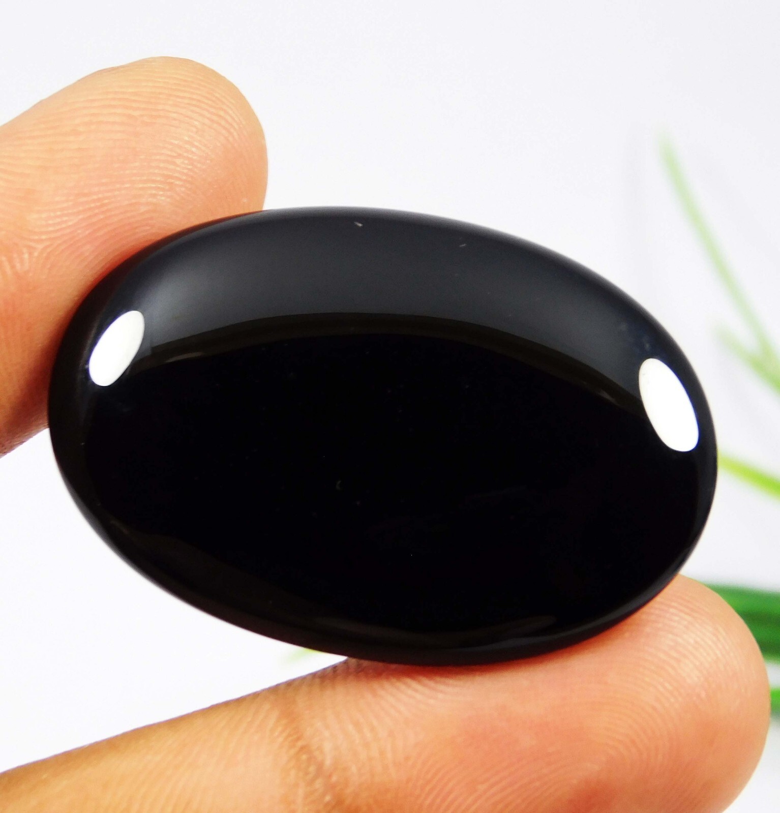48.85 Ct Natural Black Onyx Oval Cabochon Amazing Loose Gemstone For Jewelry
