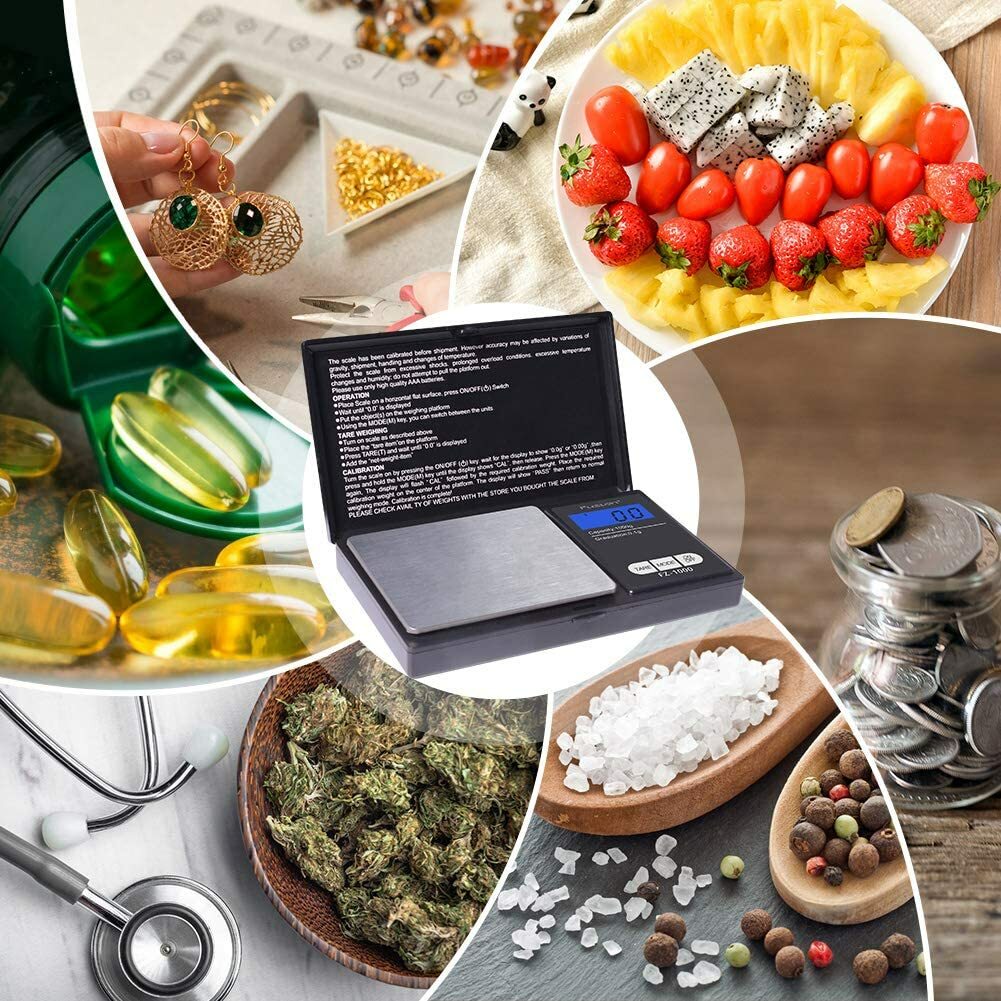 Digital Scale 1000g x 0.1g Jewelry Gold Silver Coin Gram Pocket Size Herb Grain