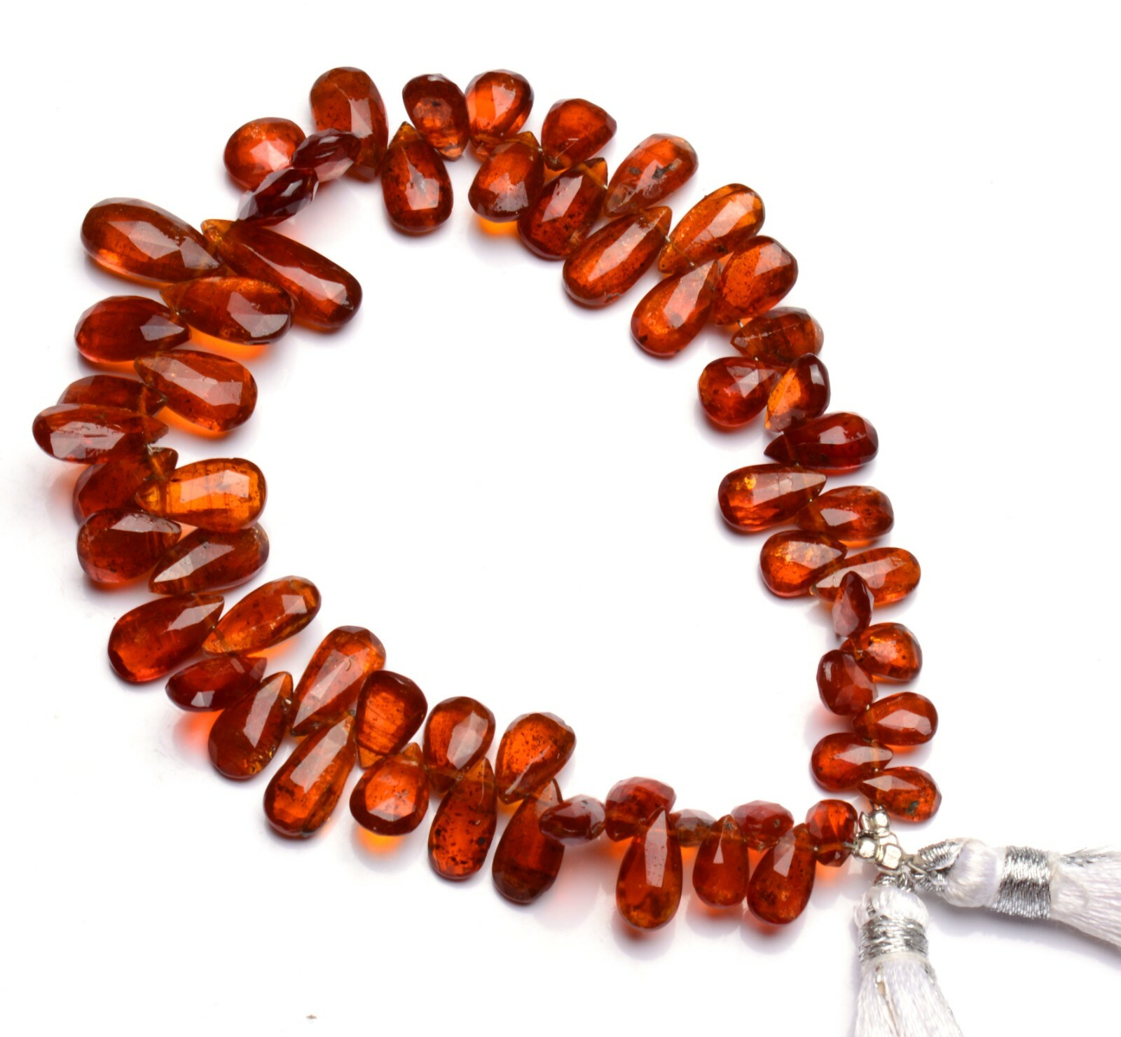 Natural Gem Orange Kyanite 8×4 to 13x6mm Size Faceted Pear Shape Briolettes 8″