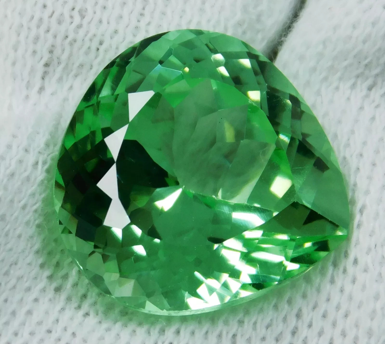 Natural Green Demantoid Garnet 27.50 Ct+ Pear Shape Unheated Certified Gemstone