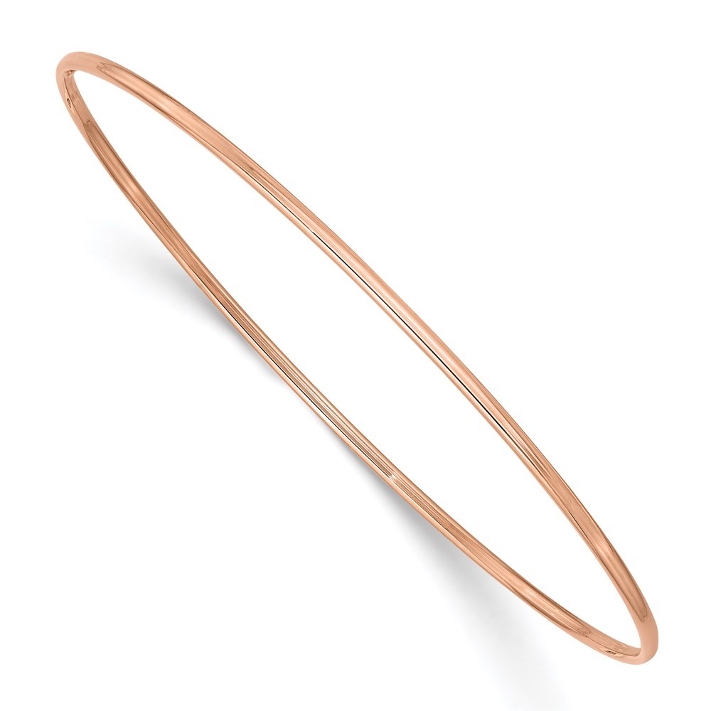14k Rose Gold Polished 1.50mm Slip-on Round Bangle Bracelet 8″