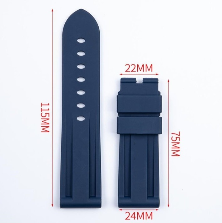 Panerai Watch 22/24/26mm Rubber Dive Strap for Clasp Buckle MXE07XDG Black
