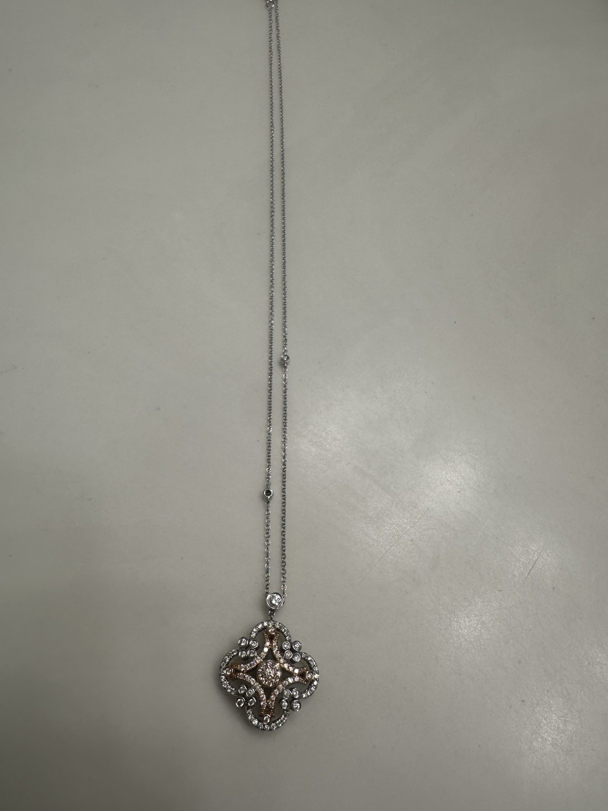 Gabriel and Co. 14k White and Rose Gold Necklace