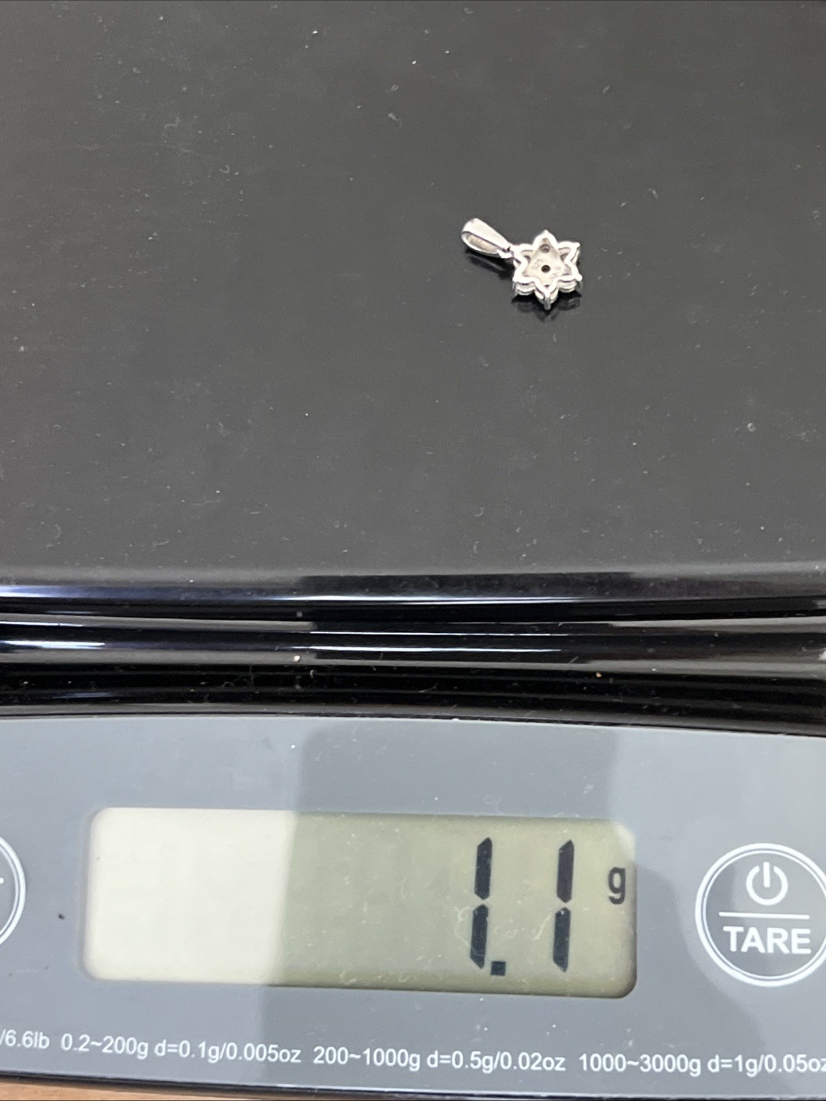SK9 Allure Gems Platinum 925 Sterling Silver Genuine Diamond Floral .6” Pendant