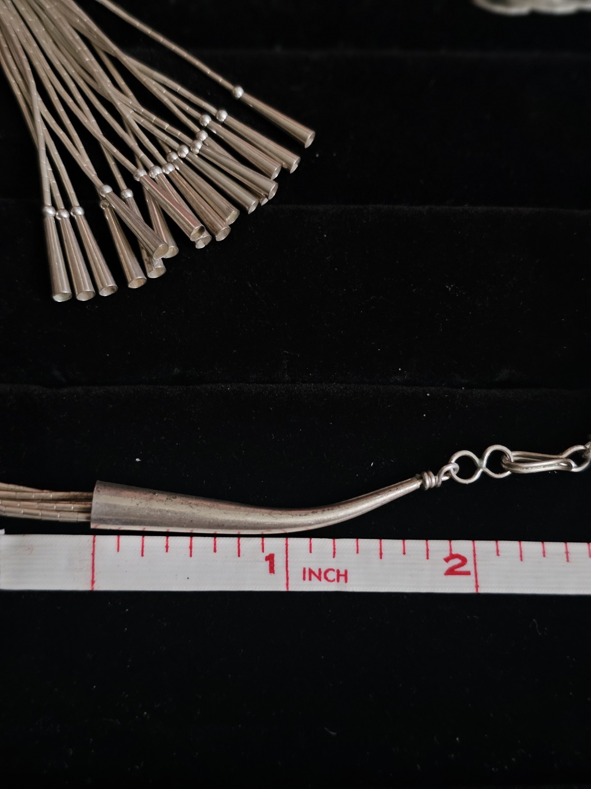 Sun West Silver Co Sterling Liquid Silver 8 Strand 30in Art Deco Necklace #S29/3