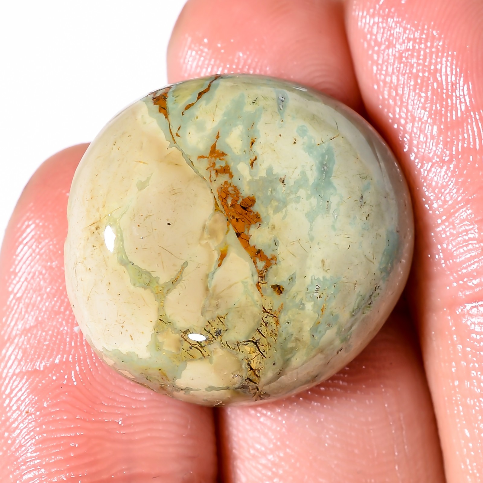 27.60 CTS. 100% Natural TIBET TURQUOISE Fancy Shape Cabochon 22X24X7mm Gemstone