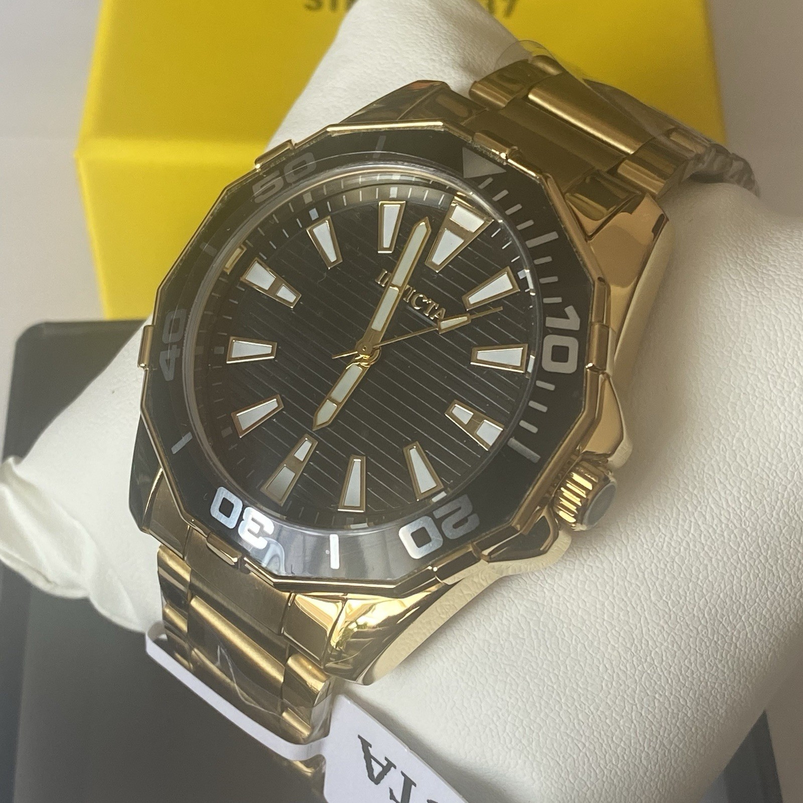 Brand New Invicta Pro Diver Meridian Men’s Quartz Watch 46mm (69236) Black Gold