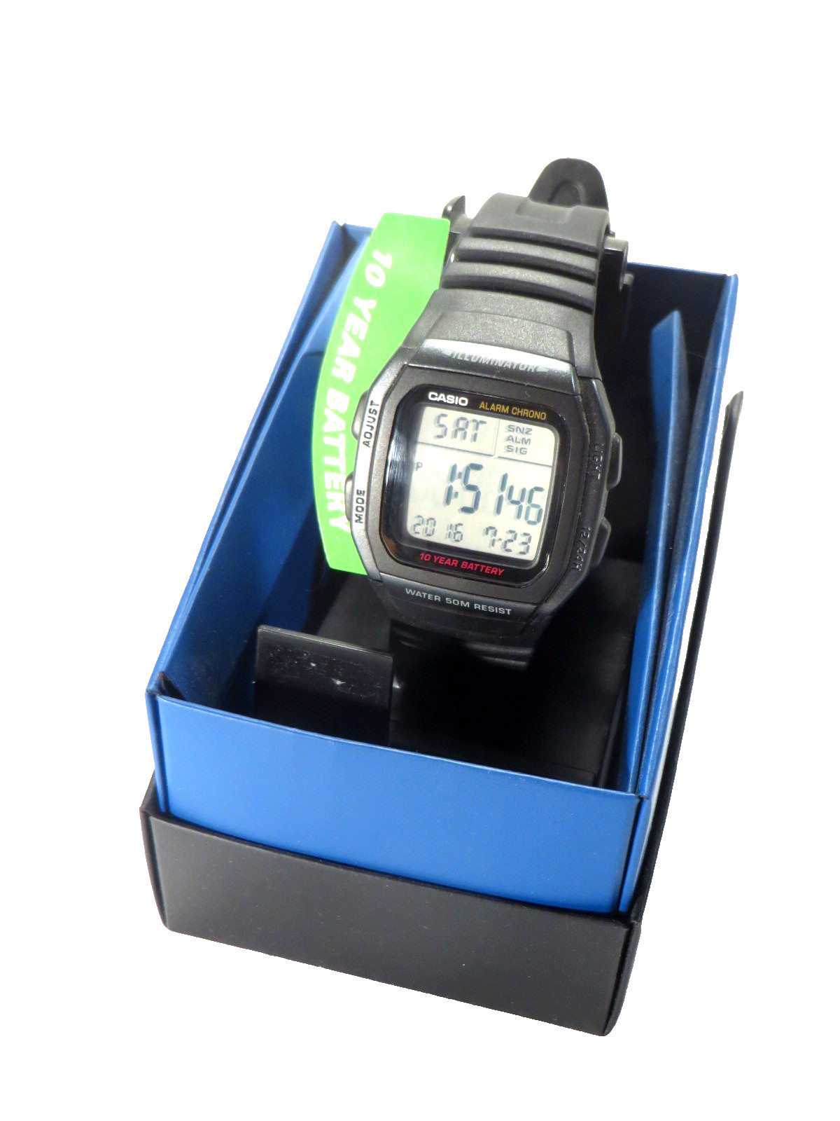 Casio Watch Black Band & Face Digital W96H1BVOS New in Box
