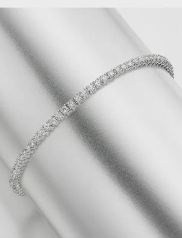 Engagement Beautiful Tennis Bracelet Round Cut Natural Diamond 14k White Gold