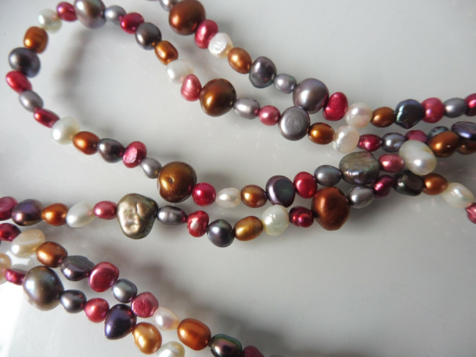 Beautiful Multicoloured Chain Bead Chain,ca.180 CM,Gold Plated Pierre Lang,Rare