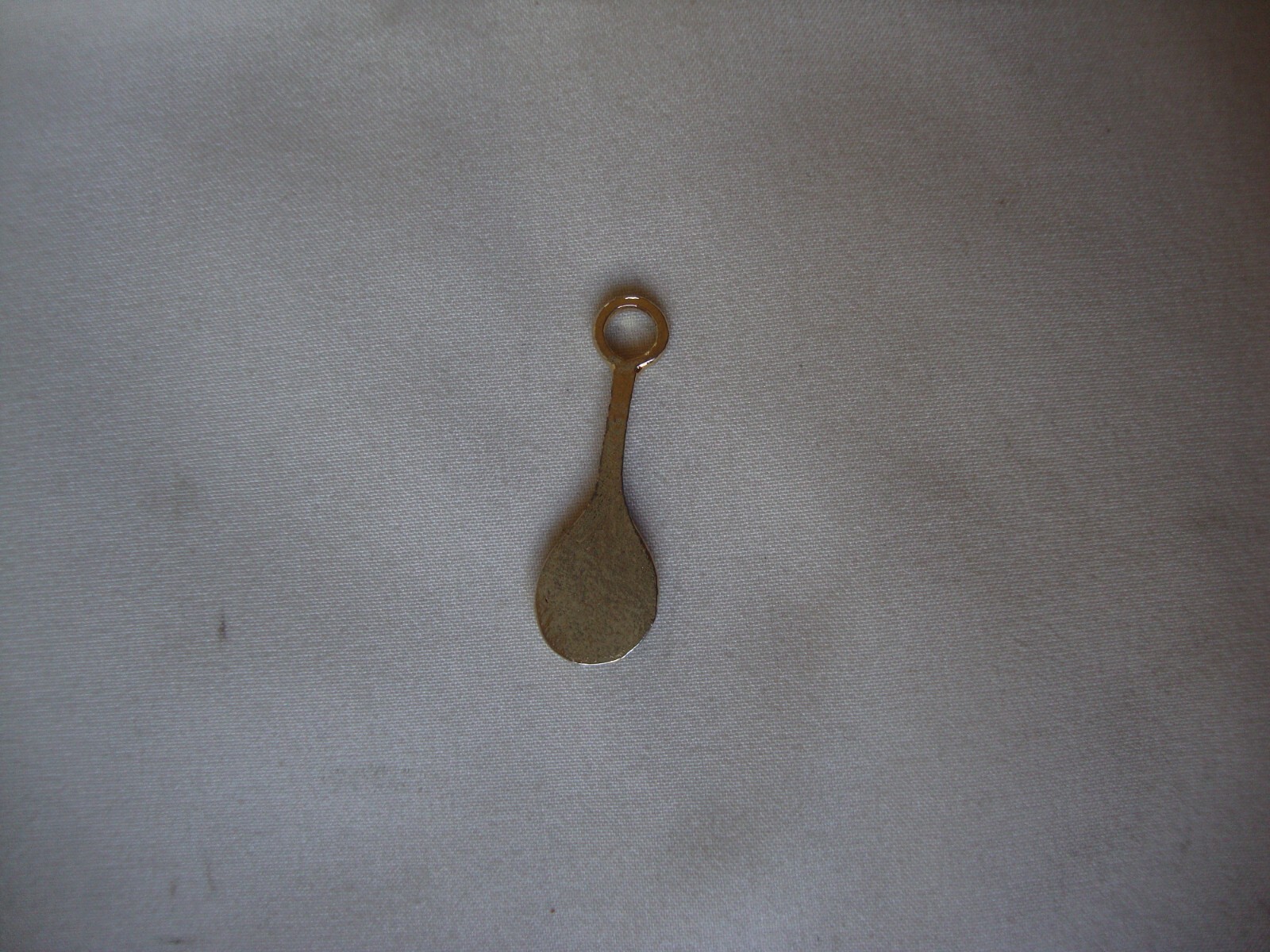 VINTAGE TENNIS RACKET CLEAR RHINESTONE CLUSTER GOLD TONE SLIDE CHARM/PENDANT