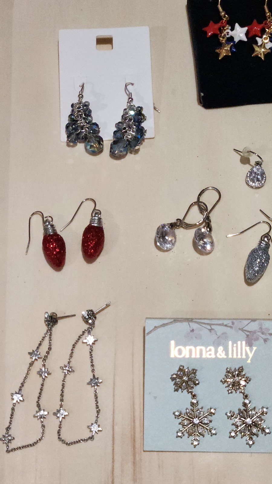 Christmas Holiday Jewelry Lot 15 Pc Snowflake Penguin Ornament Earrings Brooch