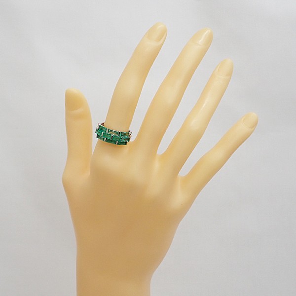 GSTV Emerald ring Pt950 Bamboo plant botanical Used 907607