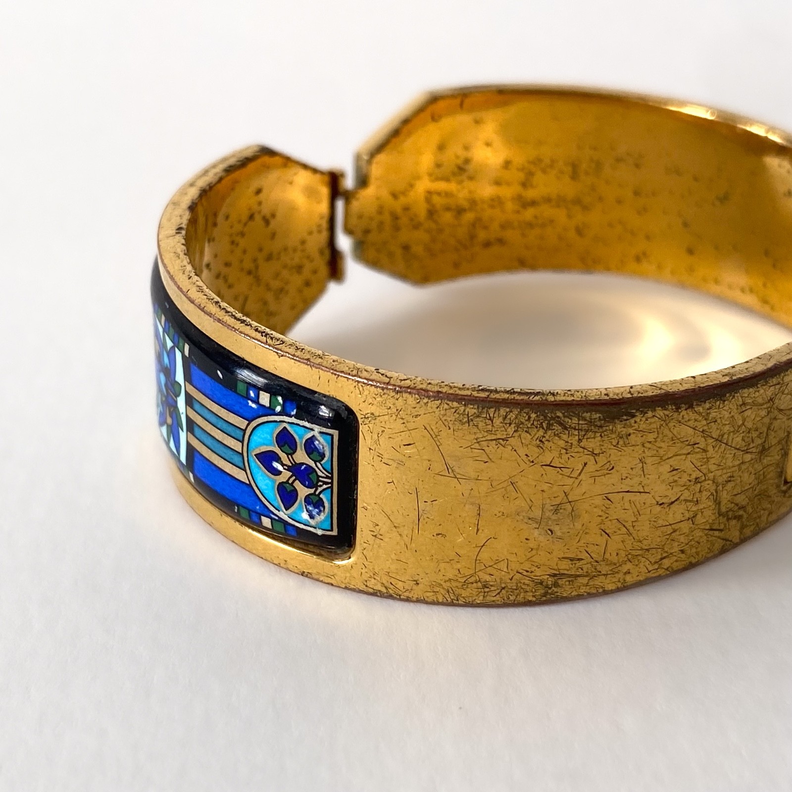 Michaela Frey Wien Vintage Gold Metal And Enamel Bracelet – 1980s
