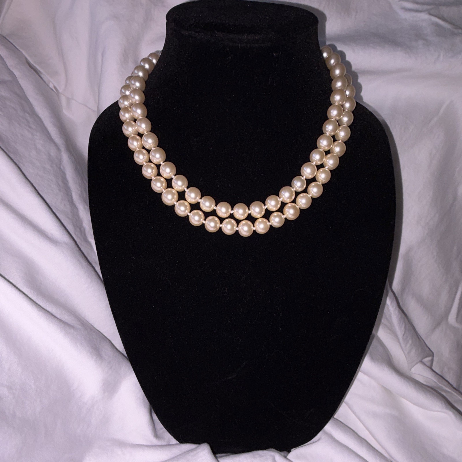 KJL by Kenneth Jay Lane Double Strand Faux Pearl Necklace