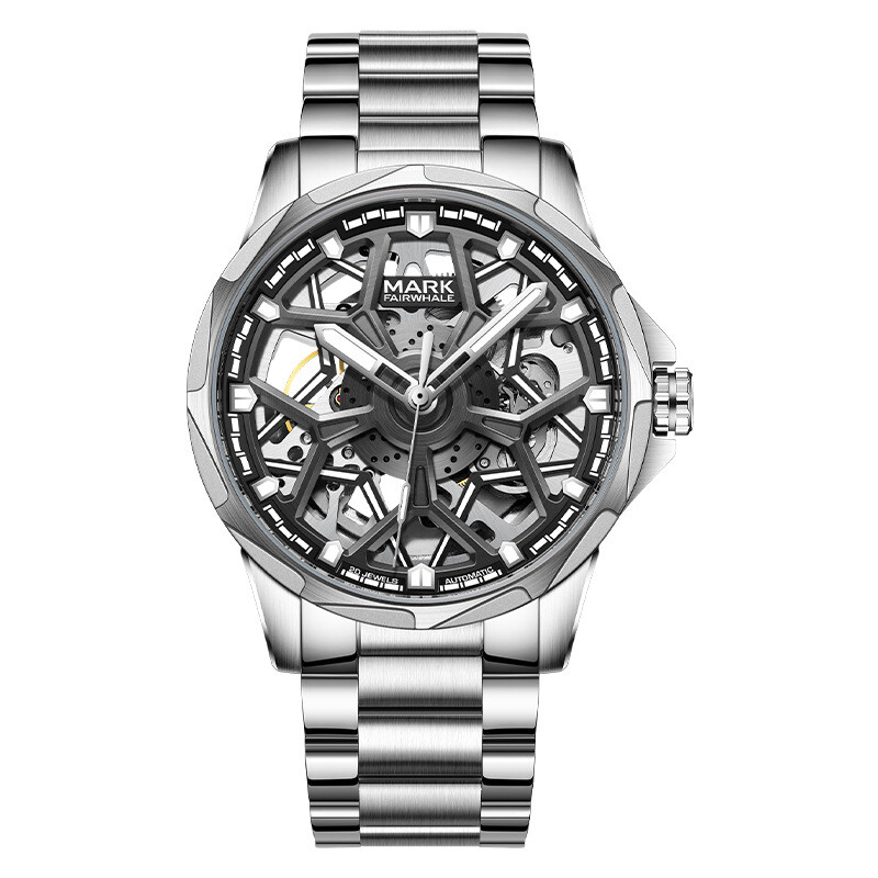 MARK FAIRWHALE Hollow Out Luminous Waterproof Automatic Mechanical Wristwatch