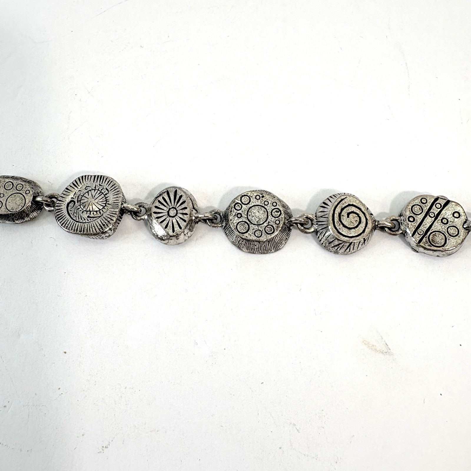 Patricia Locke Bracelet Silver Plate Swarovski Crystals Toggle 7.5″ Signed