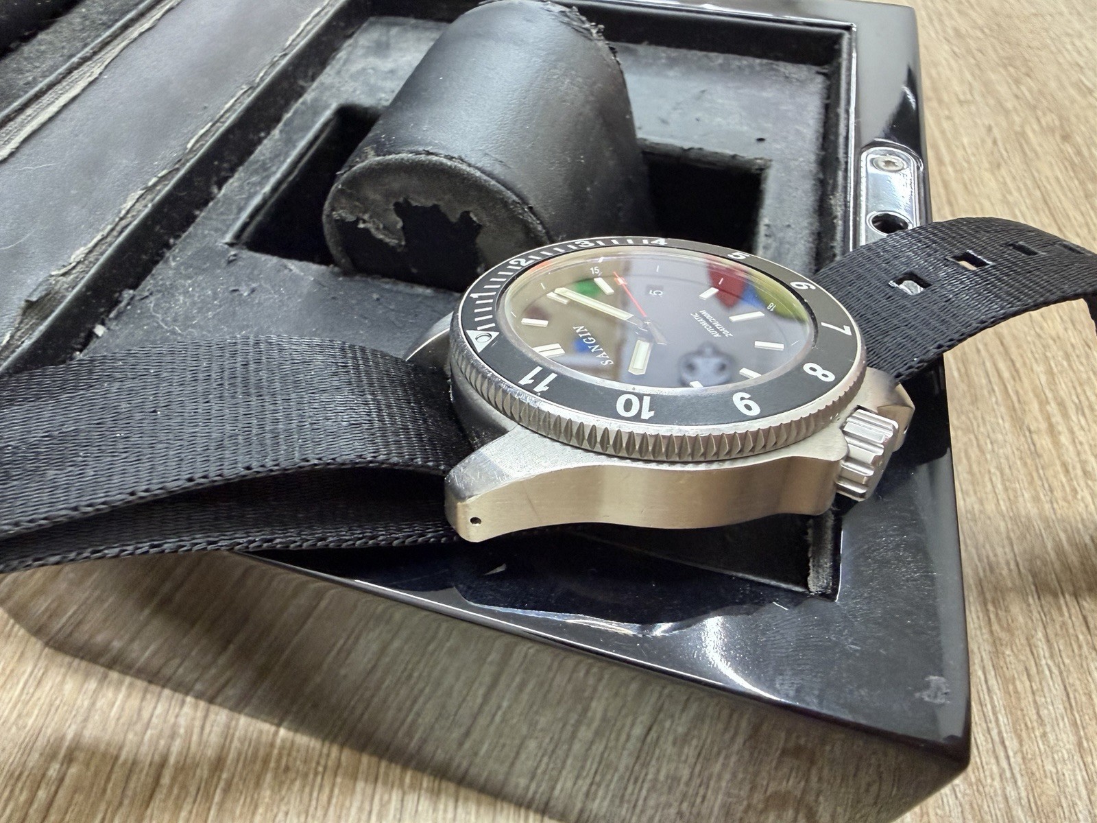 Sangin Instruments Atlas Automatic Watch BRUSHED Stainless Steel 20 ATM