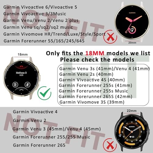18mm Metal Bands for Garmin Venu 3S / Venu 4 41mm / Venu 2S / Champagne Gold