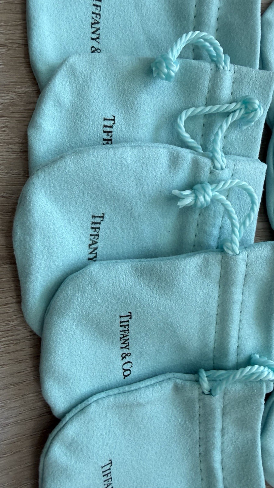 10pc Tiffany Empty Packaging Small Blue Drawstring Closure Jewelry Pouches new