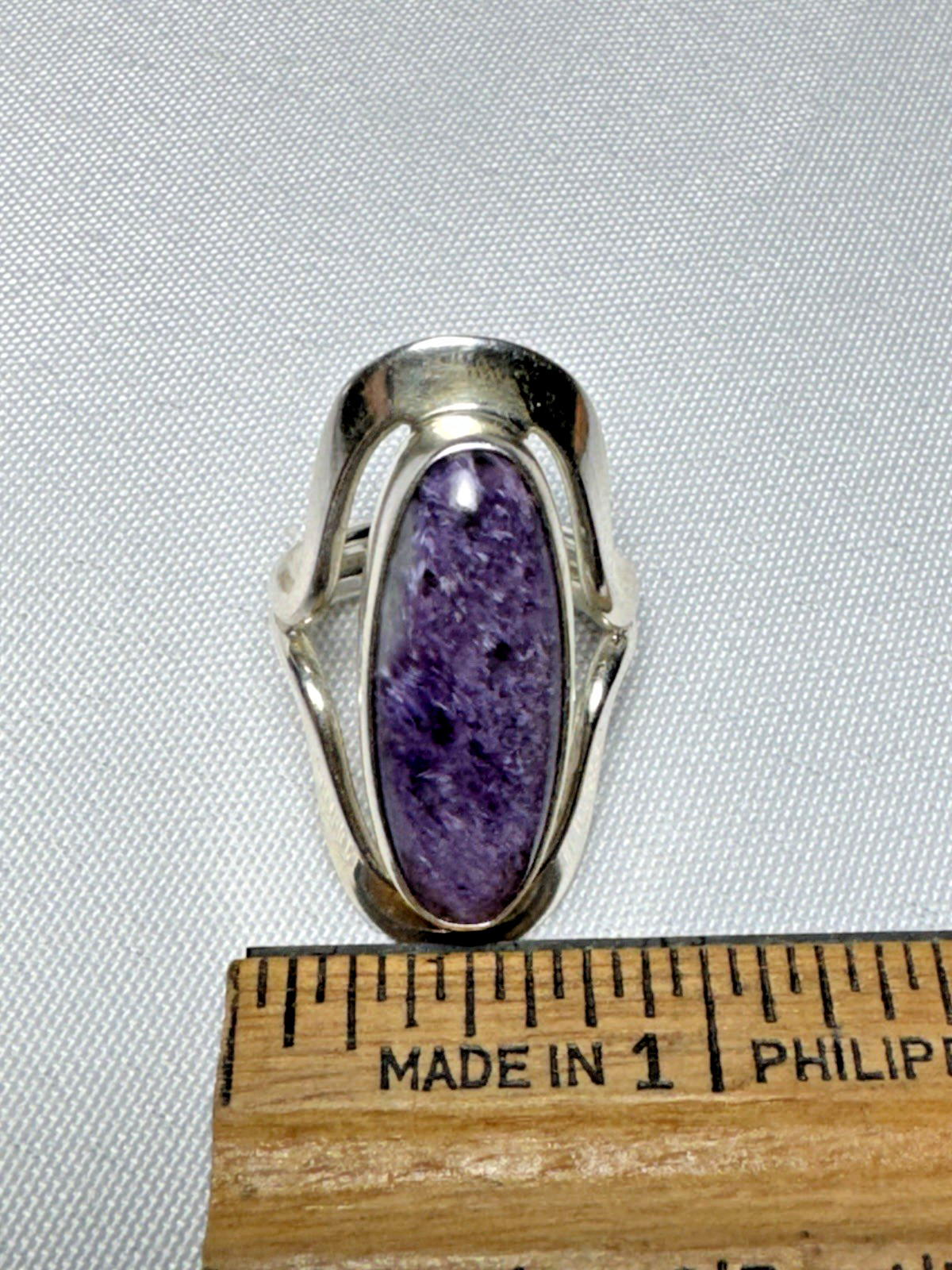 Dominique Dinouart DDD Sterling Silver Charoite Bracelet Ring Set 925 Mexico Mod